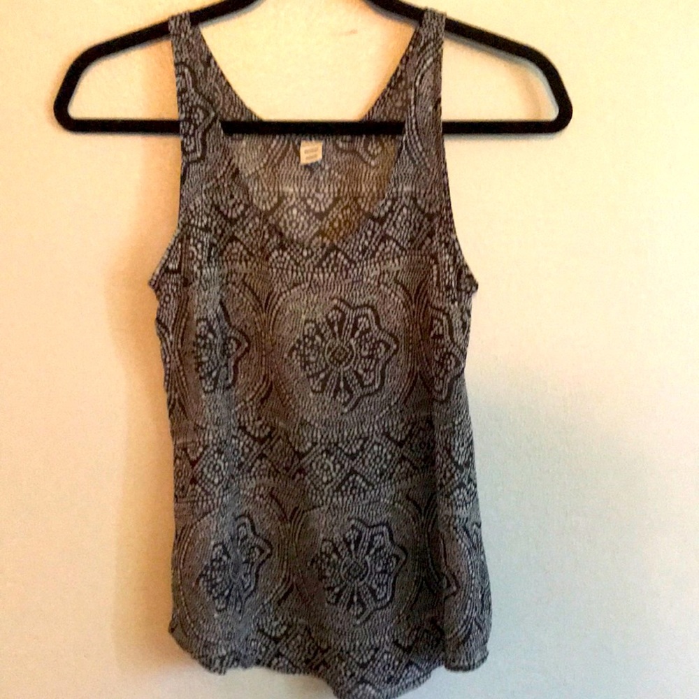 Sheer tank top XS blk/wht
